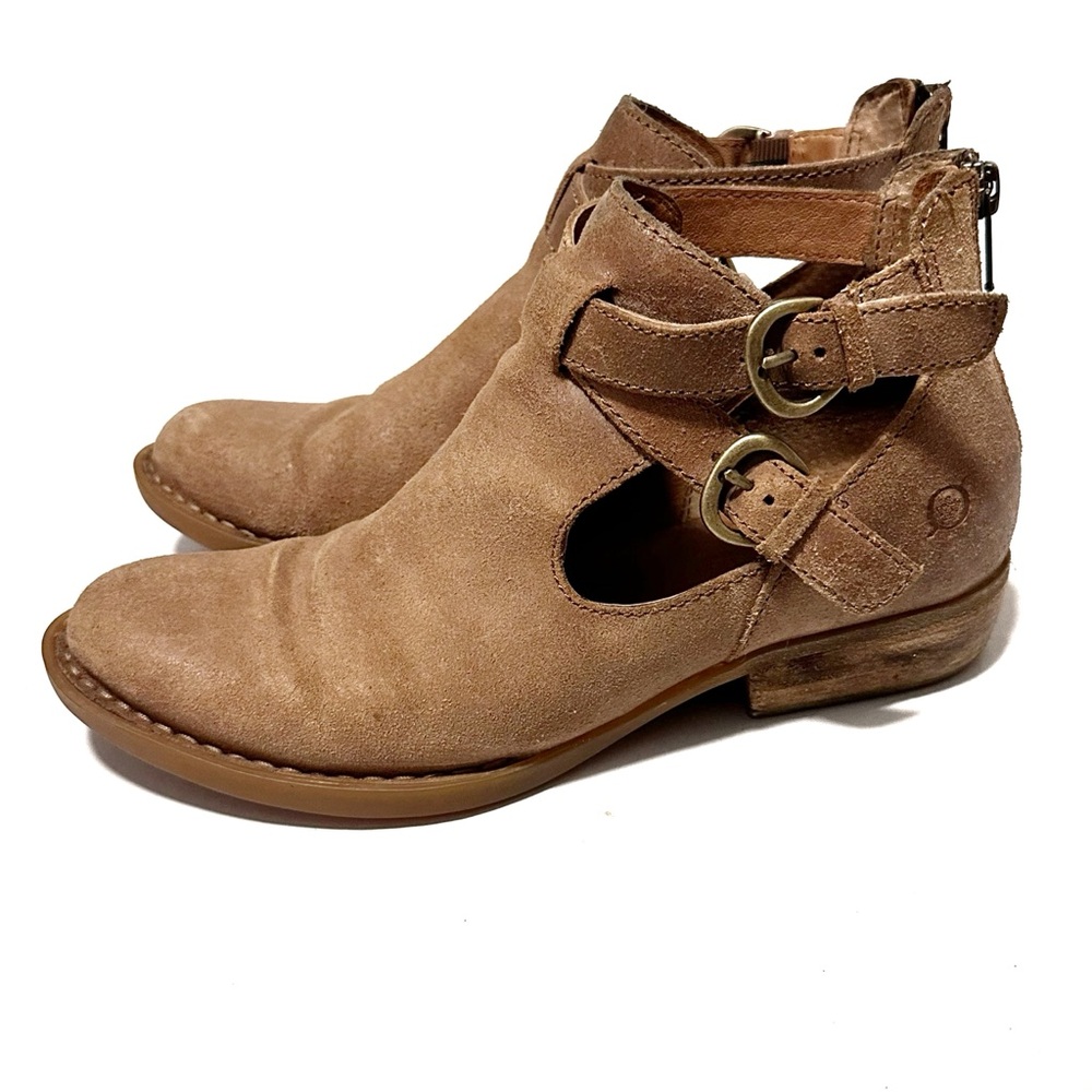 Born Kamilla Tan Leather Naturally Distressed Ankle Booties